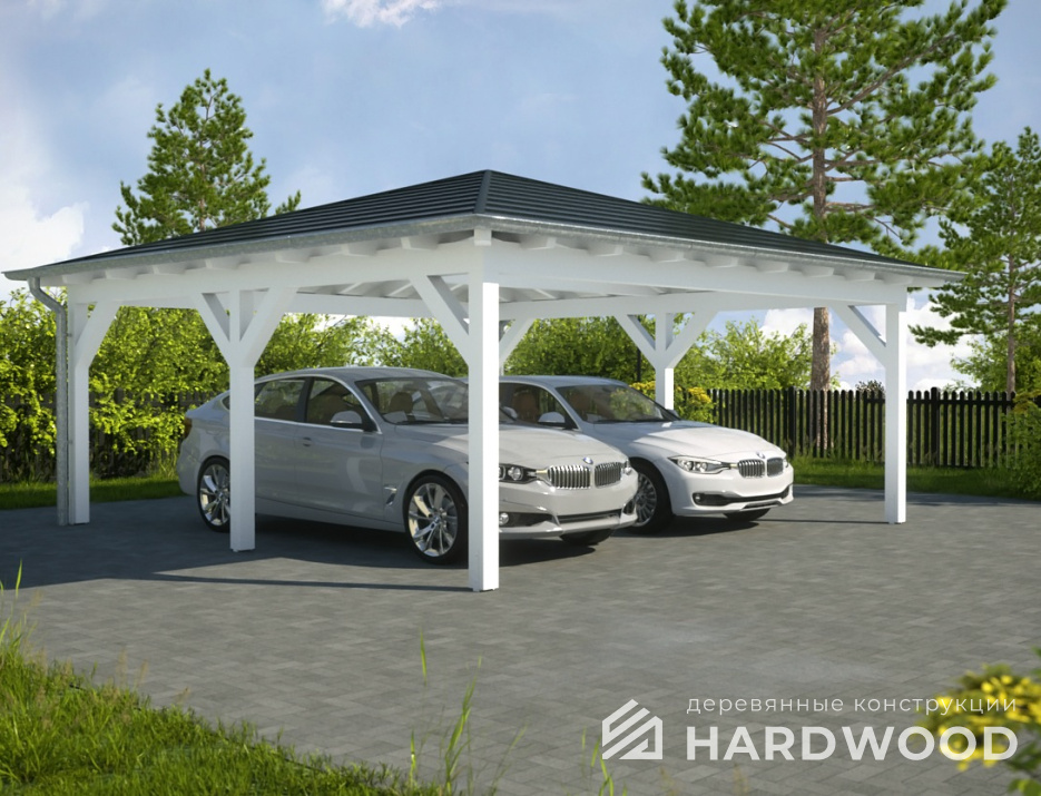 Навес для двух машин №142 - фото 1034