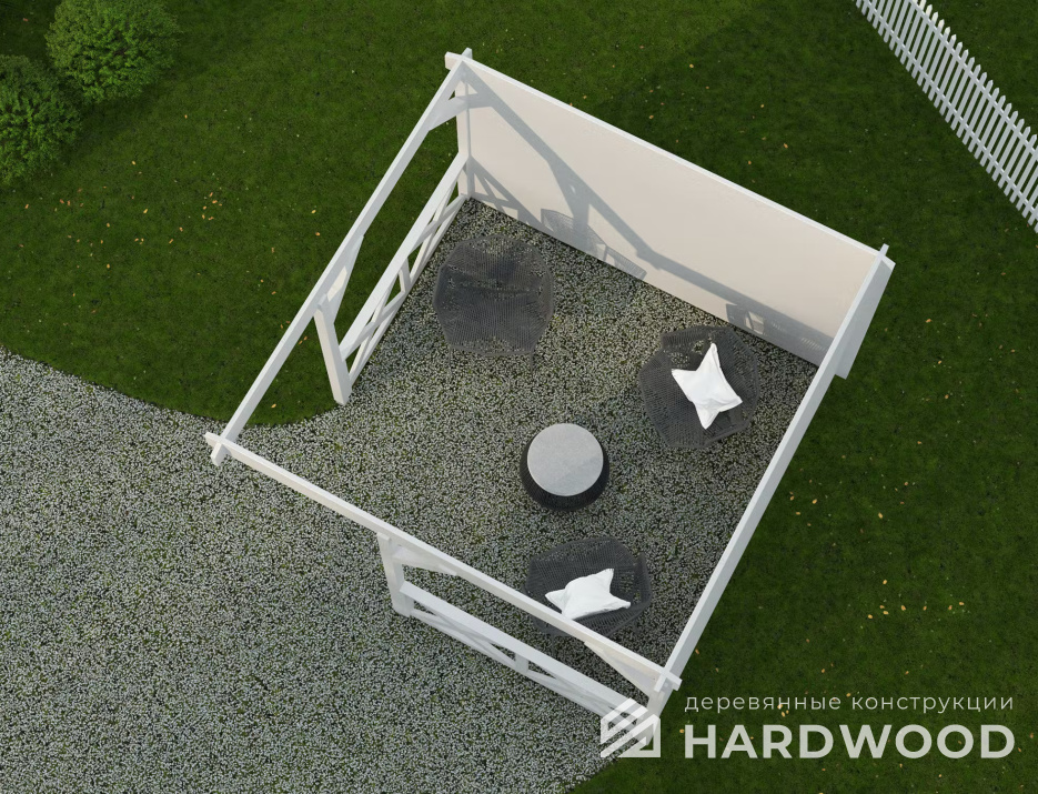 Навес для дачи из бруса №72 - фото 1115