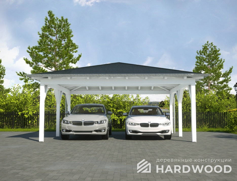 Навес для двух машин №142 - фото 1035